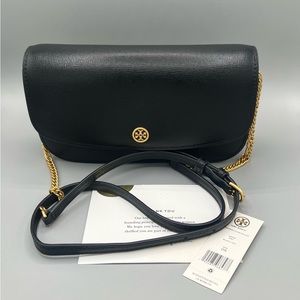 Tory Burch Robinson Leather Wallet on a Chain